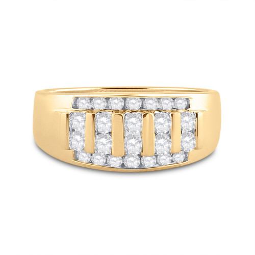 14kt Yellow Gold Mens Round Diamond Wedding Channel Set Band Ring 1.00 Cttw
