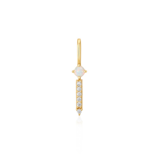 Ania Haie Gold-plated Sterling Silver Lab-Created Opal Sparkle Bar Charm