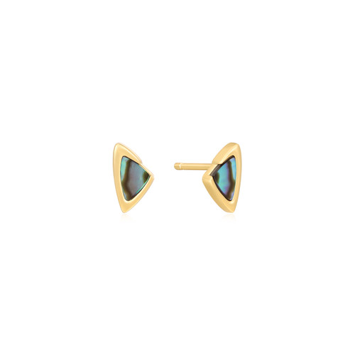 Ania Haie Gold-plated Sterling Silver Arrow Abalone Stud Earrings
