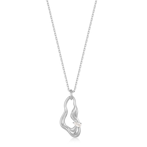 20" Ania Haie Sterling Silver Twisted Wave Drop Pendant Necklace