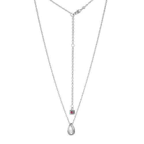 ELLE Jewelry - "Luna Collection" 17" + 3" Rhodium-plated Sterling Silver w/ Dangling Cultured Freshwater Pearl Necklace