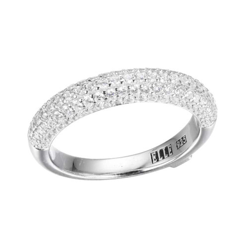 Image of ELLE Jewelry - "Stardust Collection" Rhodium-plated Sterling Silver Ring with CZs