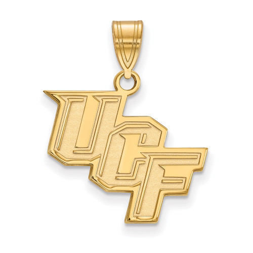 10k Yellow Gold LogoArt University of Central Florida U-C-F Medium Pendant