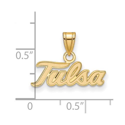 Sterling Silver Gold-plated LogoArt University of Tulsa T-U Small Pendant