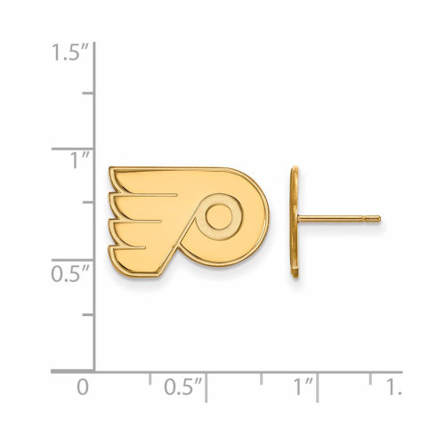 14k Yellow Gold NHL LogoArt Philadelphia Flyers Small Post Earrings