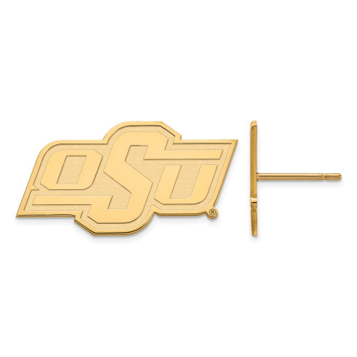 14k Yellow Gold LogoArt Oklahoma State University O-S-U Small Post Earrings