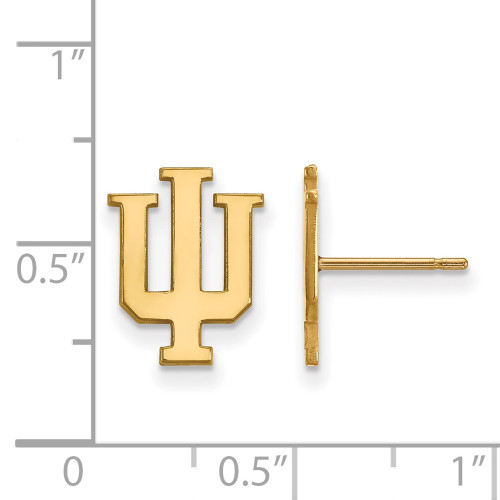 10k Yellow Gold LogoArt Indiana University I-U Small Post Earrings