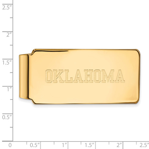 14k Yellow Gold LogoArt University of Oklahoma Money Clip