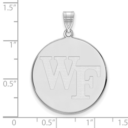 14k White Gold LogoArt Wake Forest University W-F Extra Large Disc Pendant