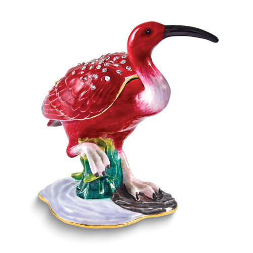 Luxury Giftware Bejeweled CHERRY Red Ibis Trinket Box with Matching 18 inch Necklace (Gifts)