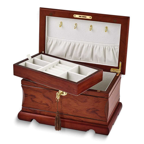 Image of Luxury Giftware Matte Bubinga Veneer and Painted Finish Velour Lining Magnetic Jewelry Box (Gifts)