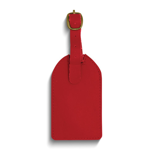 Red Leather Luggage Tag with Buckle Strap (Gifts)