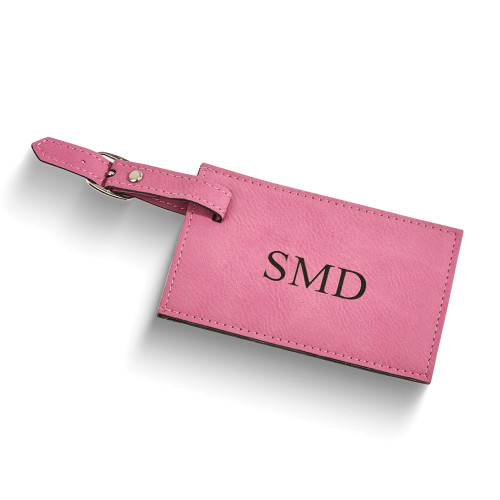 Pink Leatherette Luggage Tag with Buckle Strap (Gifts)