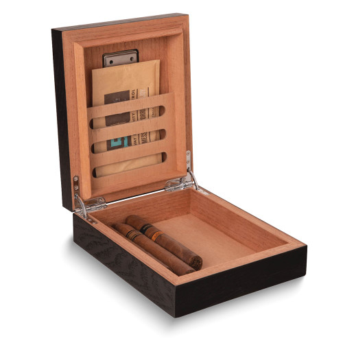 Espresso Finish Wood 6-Cigar Humidor with Spanish Cedar Lining and External Hygrometer (Gifts)