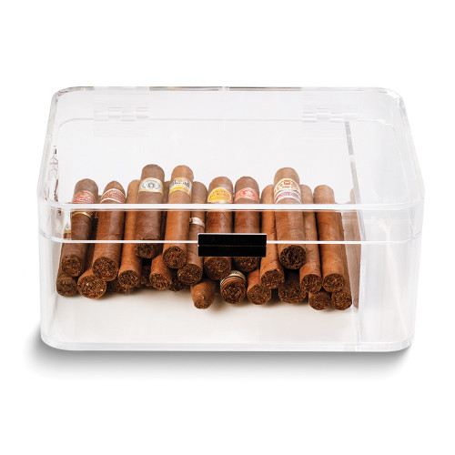 Clear Acrylic 60-Cigar Humidor with Magnetic Closure (Gifts)