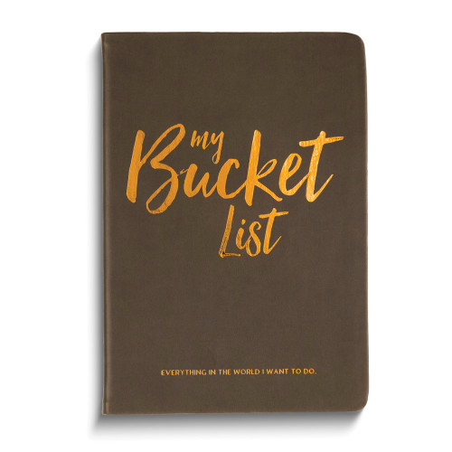 Grey with Copper Foil 6x8in MY BUCKET LIST Guided Journal (Gifts)