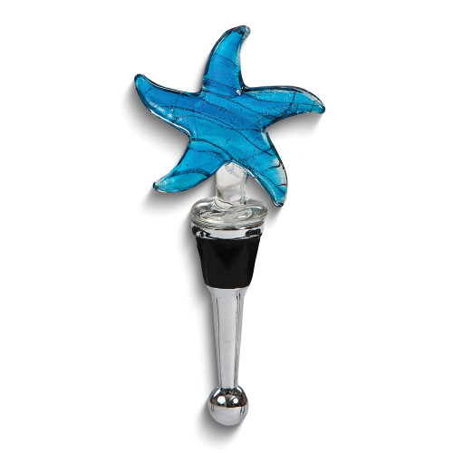 Handcrafted Blue Starfish Glass Bottle Stopper (Gifts)