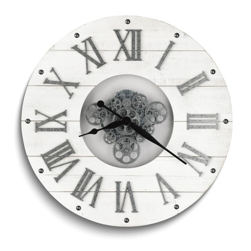Howard Miller Sky Gallery 27 inch Antiqued White Wood Finished Wall Clock