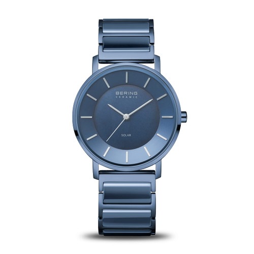 Bering Time - Solar - Womens Polished Blue Watch - 19535-797