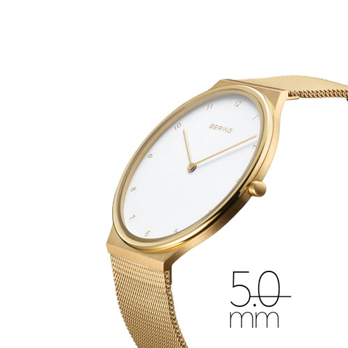 Bering Time - Ultra Slim - Womens Polished/Brushed Gold-tone Watch - 18440-334