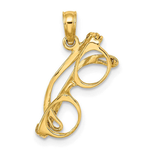 Image of 14K Yellow Gold 3-D Moveable Glasses Pendant