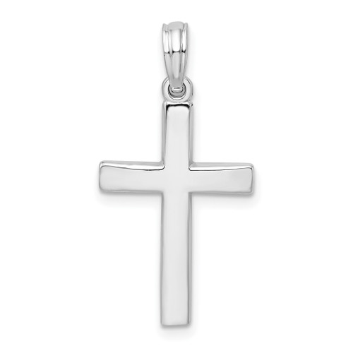 De-Ani Sterling Silver Rhodium-Plated Beveled Latin Cross Pendant