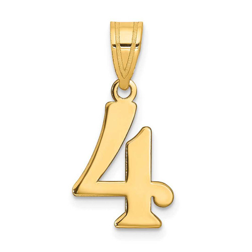 Image of 14K Yellow Gold Polished Number 04 Pendant