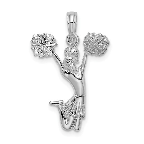 De-Ani Sterling Silver Rhodium-Plated Polished Cheer Leader Pendant
