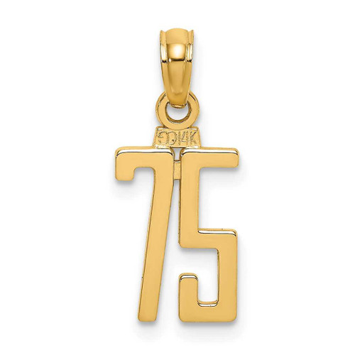 Image of 14K White Gold Polished Number 75 Pendant