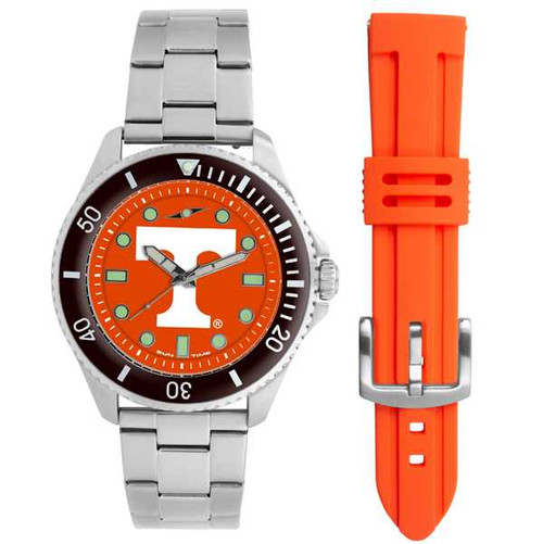 Image of Men's Tennessee Volunteers Contender Watch Gift Set - Stainless Steel Case with 2 Bands