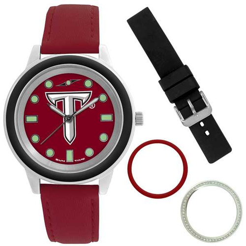 Image of Troy Trojans Colors Watch Gift Set - Stainless Steel Case with Interchangeable Bezels