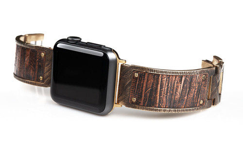 WatchCraft Troubadour - Brass & Copper Wide Watch Band Compatible with Apple Watch