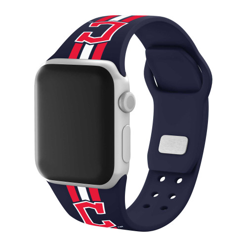 Image of Game Time Cleveland Guardians HD Watch Band Compatible with Apple Watch - Stripes