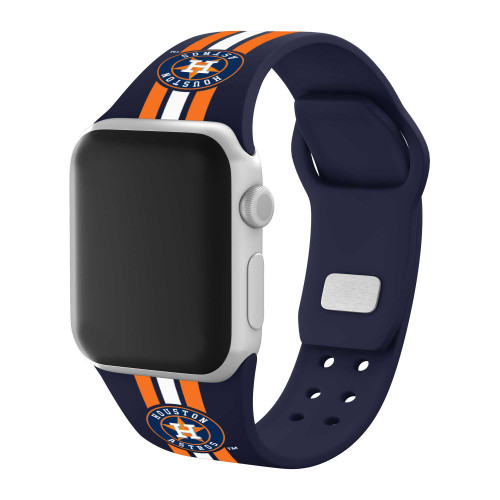 Image of Game Time Houston Astros HD Watch Band Compatible with Apple Watch - Stripes
