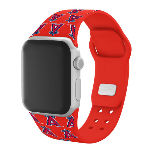 Image of Game Time Los Angeles Angels HD Watch Band Compatible with Apple Watch - Repeating