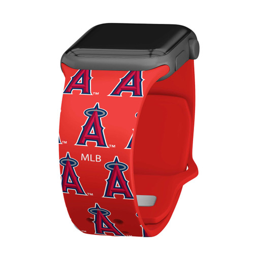 Image of Game Time Los Angeles Angels HD Watch Band Compatible with Apple Watch - Repeating