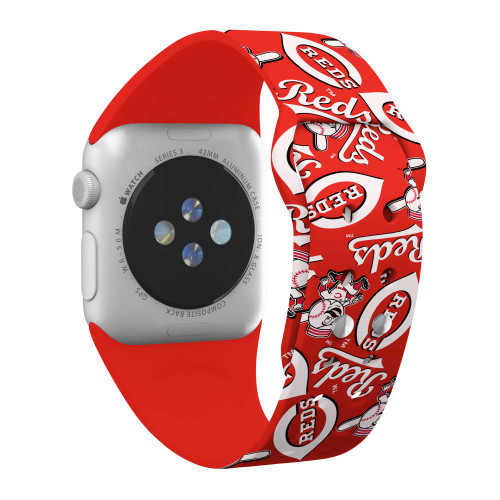 Image of Game Time Cincinnati Reds HD Watch Band Compatible with Apple Watch - Random