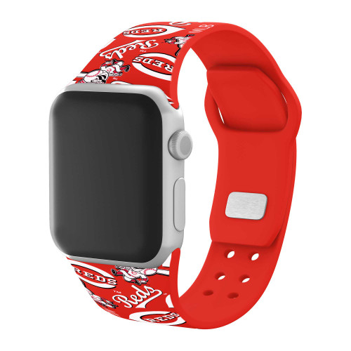 Image of Game Time Cincinnati Reds HD Watch Band Compatible with Apple Watch - Random