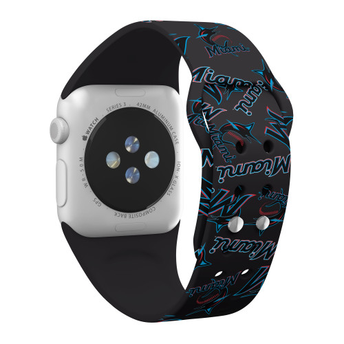 Game Time Miami Marlins HD Watch Band Compatible with Apple Watch - Random