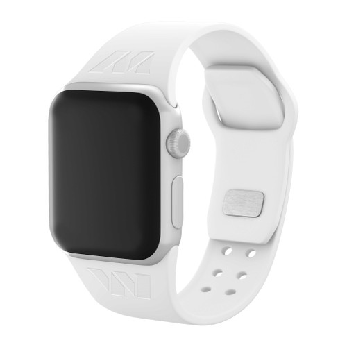 Image of Game Time Washington Commanders Engraved Silicone Watch Band Compatible with Apple Watch White