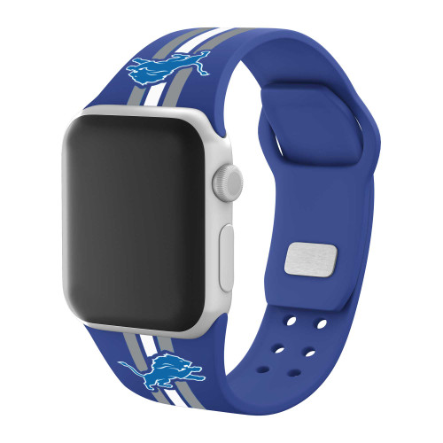 Image of Game Time Detroit Lions HD Watch Band Compatible with Apple Watch - Stripes