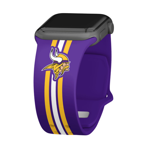 Game Time Minnesota Vikings HD Watch Band Compatible with Apple Watch - Stripes