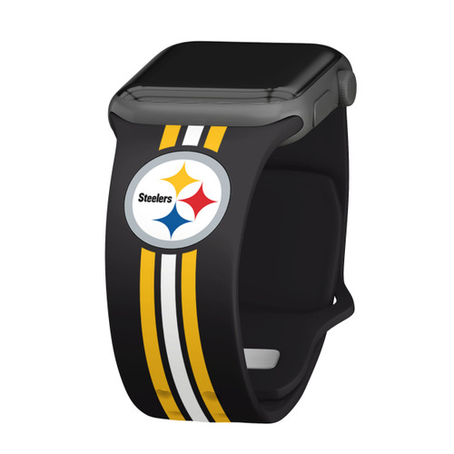 Game Time Pittsburgh Steelers HD Watch Band Compatible with Apple Watch - Stripes