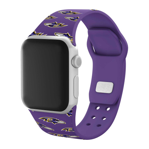 Image of Game Time Baltimore Ravens HD Watch Band Compatible with Apple Watch - Repeating