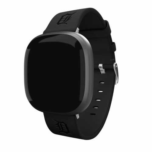 Image of Game Time Detroit Tigers Leather Watch Band Compatible with Fitbit Versa 3 and Sense Brown