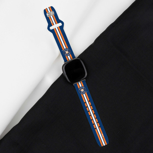 Image of Game Time Houston Astros HD Watch Band Compatible with Fitbit Versa 3 and Sense - Stripe