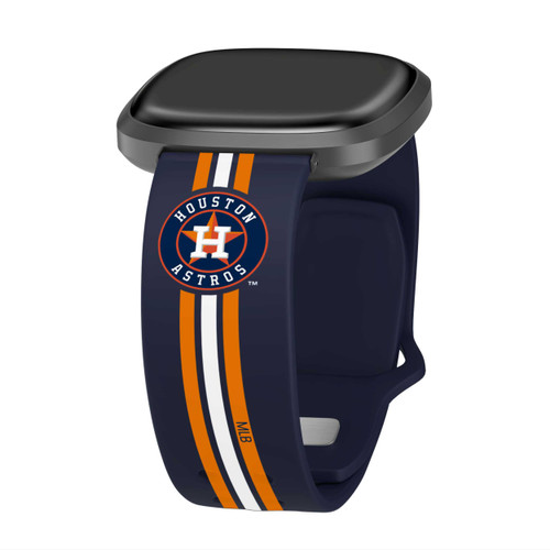 Image of Game Time Houston Astros HD Watch Band Compatible with Fitbit Versa 3 and Sense - Stripe