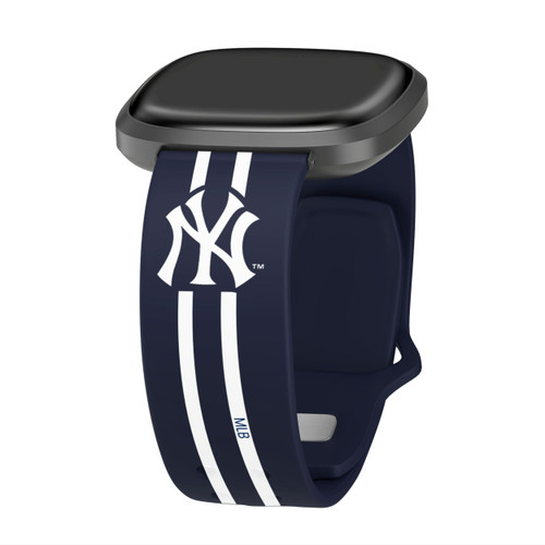 Image of Game Time New York Yankees HD Watch Band Compatible with Fitbit Versa 3 and Sense - Stripe