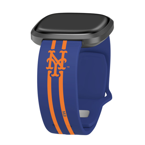 Game Time New York Mets HD Watch Band Compatible with Fitbit Versa 3 and Sense - Stripe