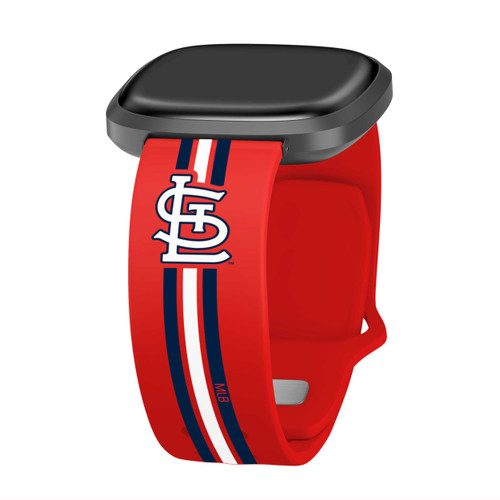 Image of Game Time St Louis Cardinals HD Watch Band Compatible with Fitbit Versa 3 and Sense - Stripe